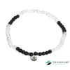 TCC™ Sphatik & Matt Black Agate Stone Om Bracelet